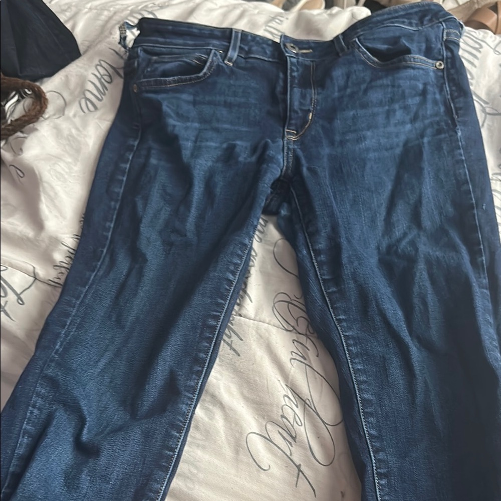 Rich & Skinny Blue Straight Leg Jeans with Vintage Appeal